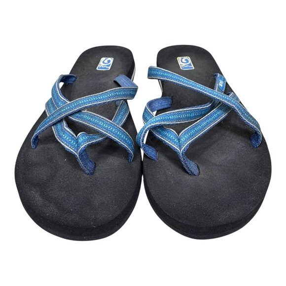Teva Blue Women's Olowahu Mush Flip Flops Sandals Lindi Color Size 9 Slip On - Picture 2 of 9